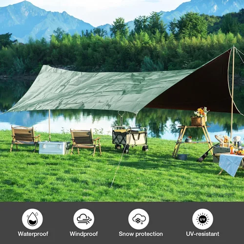 Vista 7 de Pattiumo Lona impermeable de 8 x 10 pies y 14 mil de lona resistente multiusos, cubierta protectora impermeable, resistente a los rayos UV, todo