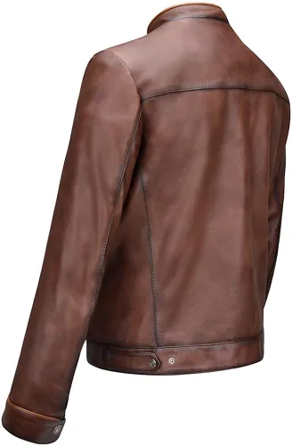 Vista 2 de CUADRA Chaqueta de hombre en cuero genuino