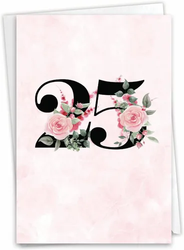 Vista 7 de NobleWorks Tarjeta de felicitación de 25 aniversario (compañero de trabajo) con sobre de 5 x 7 pulgadas para hombres, mujeres (1 tarjeta) 25 años