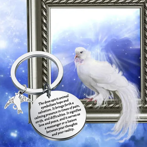Vista 4 de ENSIANTH Palomas Llavero Palomas Regalo de Paz Símbolo Animal Regalo Inspirador Regalo para Amigos