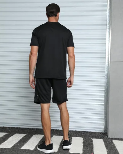 Vista 5 de SIENDIU Conjuntos de entrenamiento para hombre, ropa atlética, camisas, pantalones cortos, paquete de 3 unidades, baloncesto, correr, gimnasio