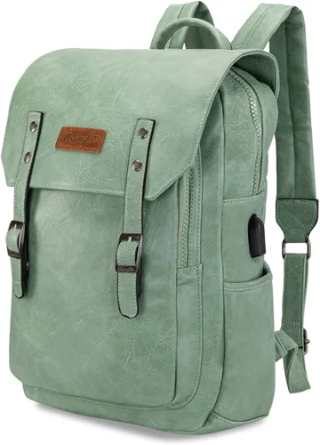 Vista 10 de Montana West × Wrangler Bolso mochila de cuero vegano de moda unisex, Café (Coffee1), Classic