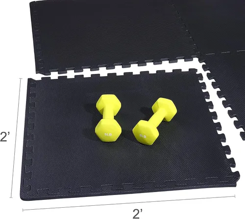 Vista 8 de BalanceFrom Tapete de ejercicio tipo rompecabezas con baldosas entrelazadas de espuma EVA para MMA – Ejercicio – Una pulgada de grosor, 24 pies