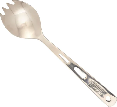 Vista 4 de Vargo Titanium Spork - Utensilios de camping y mochilero ligeros y duraderos (azul)