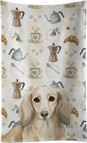 Vista 201 de Caroline's Treasures Afghan Hound - Toalla de cocina para barra de café, terciopelo frontal y lazo de algodón, lavable a máquina Sabueso afgano