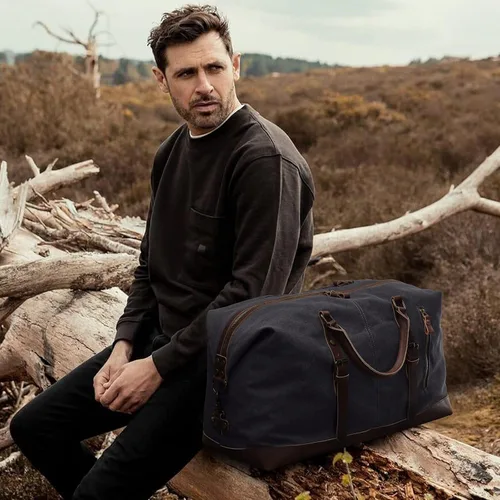 Vista 26 de S-ZONE - Bolsa de viaje de lona sobredimensionada con adornos de cuero genuino, bolsa deportiva de hombro de fin de semana, bolso de fin de semana