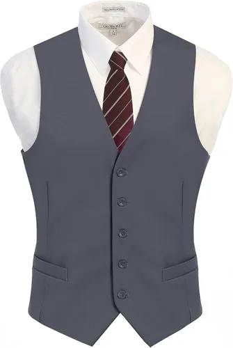 Vista 2 de Gioberti Chaleco de traje formal para hombre apto para negocios o vestido casual