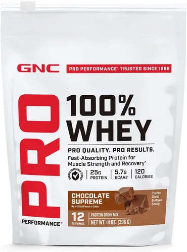 Vista 9 de GNC Pro Performance 100% Proteína de Suero en Polvo 2.0, Absorción Rápida para Fuerza Muscular y Recuperación, Chocolate, 25 Porciones