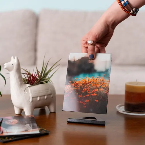 Vista 3 de Fracture - Impresión de foto en vidrio personalizada – 12 x 16 cm Tamaño de retrato extra pequeño Sube tu propia foto Arte de pared de vidrio