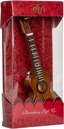 Vista 4 de Broadway Regalo Ukelele Música Instrumento Réplica Adorno de Navidad Adorno musical realista hecho a mano en caja de regalo para músicos