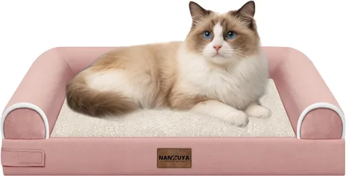 Vista 44 de NANUYA - Cama ortopédica para perros de tamaño mediano/grande, lavable: Camas con almohada para perros de tamaño mediano/grande, sofá de espuma