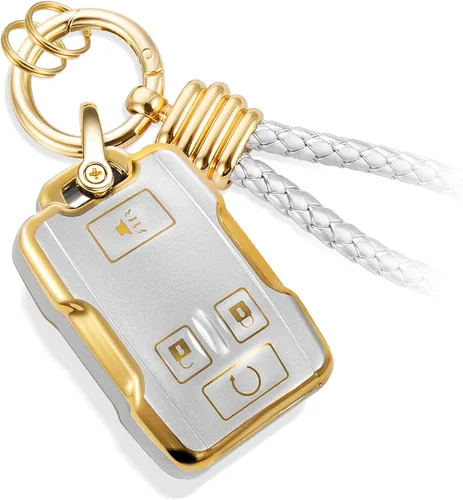 Vista 17 de Funda para Llavero Mercedes con Llavero de Cuerda Trenzada de Metal, Funda de Llave Suave Mejorada para Carcasa de Llavero Remoto Inteligente Sin