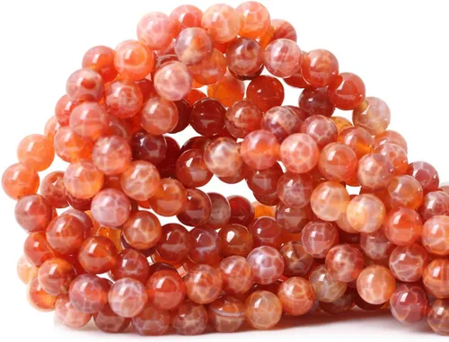 Vista 69 de Cuentas redondas sueltas de ágata estilo antiguo vena de dragón de 6mm, cuentas para diseño de joyas, 60 cuentas Ágata de vena de dragón