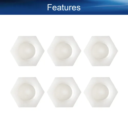 Vista 3 de Tuercas hexagonales de bellota M10, tuercas de cabeza de cúpula de nailon, hexagonales, tuercas decorativas para tornillos, tornillos, tono blanco