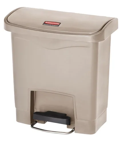 Vista 10 de Rubbermaid Commercial Products - Bote de basura Streamline Slim con pedal Papelera de plástico, 4 galones (15 litros), color rojo, con manos