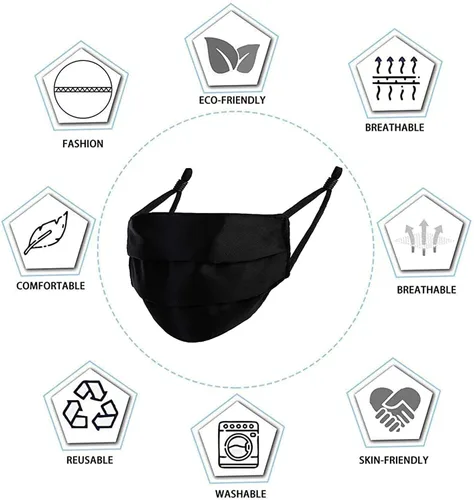 Vista 3 de VWMYQ Cubrebocas de satén de seda, lindo, transpirable, paquete de 4 unidades, a la moda, para hombres y mujeres, tela reutilizable para adultos
