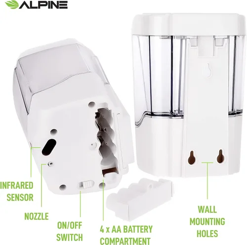 Vista 8 de Alpine Industries Alpine Industries - Desinfectante automático de manos de gel transparente de 23.7 fl oz, resistente comercial, color blanco