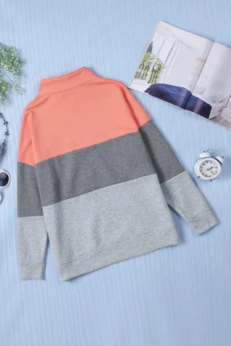 Vista 36 de KINGFEN Sudadera de manga larga con cremallera de un cuarto para mujer