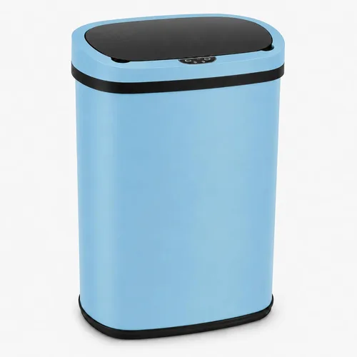 Vista 11 de Bote de basura automático de acero inoxidable de 13.2 galones con sistema de control de olores, sensor de movimiento semicircular sin tacto de 50