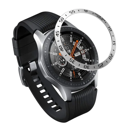Vista 22 de AISPORTS Bisel Styling Compatible con Samsung Galaxy Watch 1.811 in Bisel Anillo Cubierta Adhesiva Anti Scratch Protección Acero Inoxidable Bisel