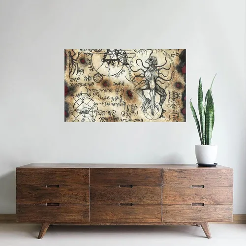 Vista 3 de CafePress Nyarlathotep Scroll - Vinilo adhesivo de pared de 35 x 21 pulgadas, vinilo reutilizable