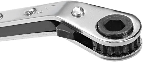 Vista 4 de uxcell Llave de trinquete reversible, extremo de caja doble de 1/4 pulgadas x 5/16 pulgadas, Cr-V