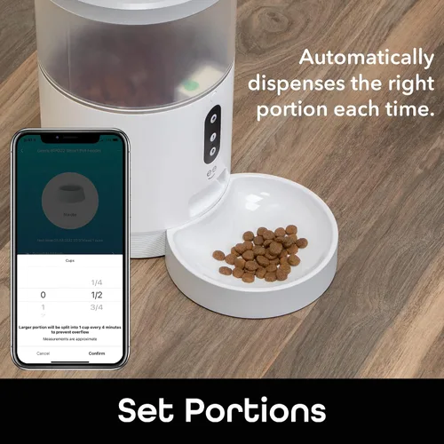 Vista 7 de Geeni - Comedero inteligente automático para perros y gatos de 4 litros, control Wi-Fi compatible con Alexa y Google Home