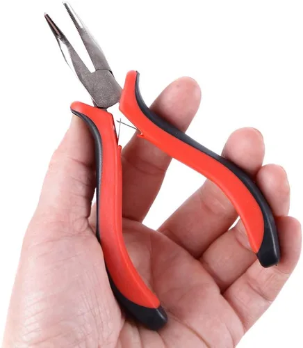 Vista 6 de Kit de herramientas para extensiones de cabello: 500 cuentas de silicona con microlíneas (negro) enhebrador de aguja de bucle, aguja de gancho