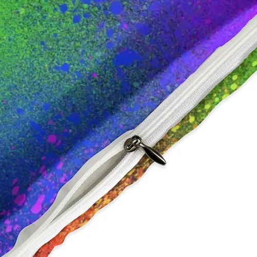 Vista 4 de Juego de 3 piezas de edredón neón que brilla en la oscuridad, funda de almohada de microfibra con cremallera para cama matrimonial, Queen