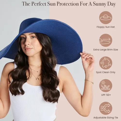 Vista 10 de San Diego Hat Company Ultrabraid Sombrero con ala extra grande, para mujer.