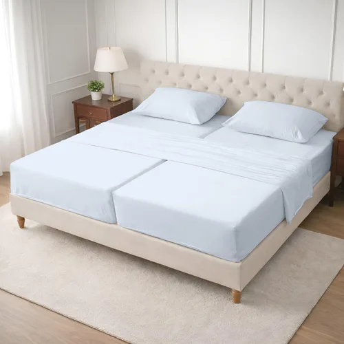 Vista 47 de SGI bedding Sábana Queen de 28 pulgadas con cabecera flexible y parte superior dividida, 100% algodón egipcio - 600 número de hilos, sábanas
