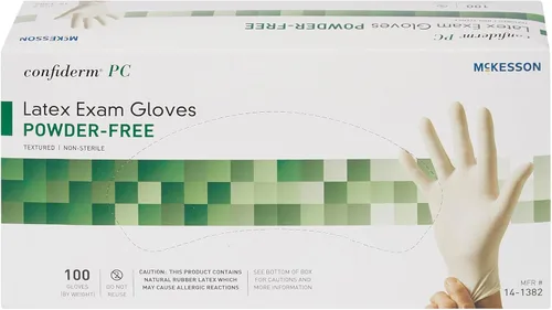Vista 2 de McKesson Confiderm Disposable Latex Exam Glove Standard Cuff Length