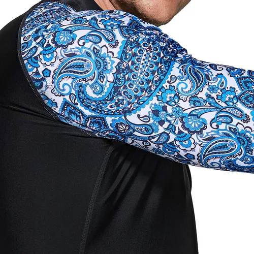Vista 7 de TSLA - Camisas de natación de secado rápido con cremallera para hombre