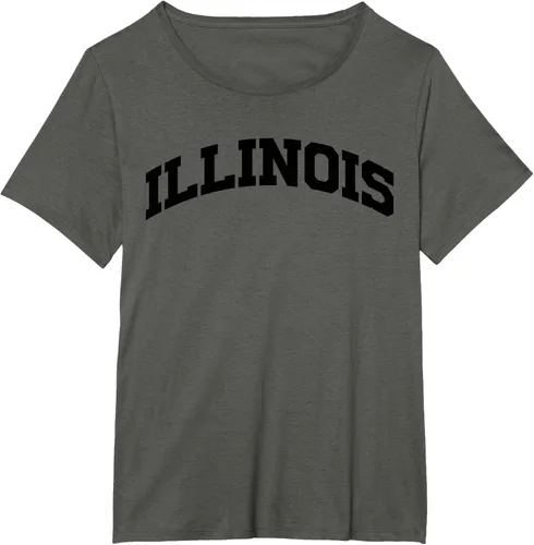 Vista 67 de Illinois Gift - Camiseta de diseño deportivo con texto universitario, gris, S