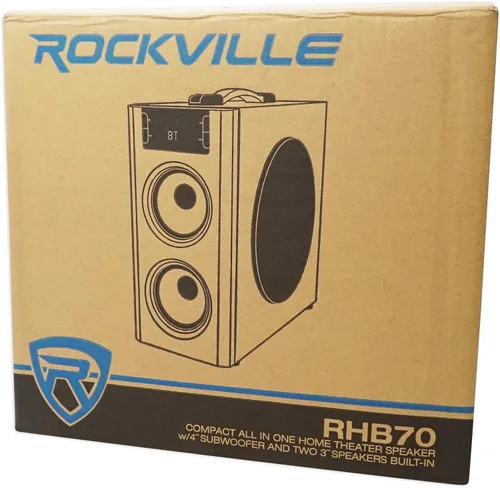 Vista 8 de Rockville Sistema de altavoces compacto de cine en casa RHB70 con Bluetooth/USB/FM, madera de cerezo Bluetooth, USB, tarjeta SD, RCA Aux