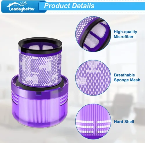Vista 4 de Leadaybetter Filtro de repuesto para Dyson V11 Animal Extra Torque Drive Complete, V15 V15s Detect Submarino, SV14 SV15 SV17 SV22 SV28 Aspiradoras