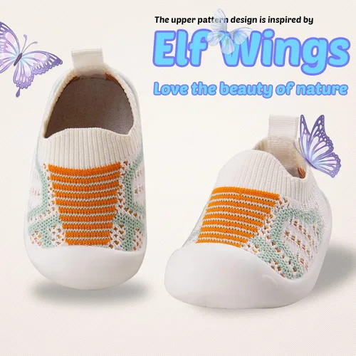 Vista 2 de Zapatos para caminar para bebés, primer andador para bebés, niñas pequeñas, antideslizantes, más seguros, suela suave, sin cordones, ancho ancho