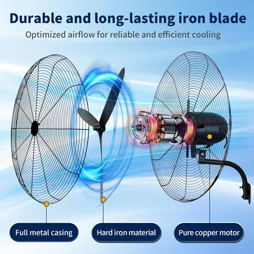 Vista 10 de 24 Inch Wall Mount Fan Oscillating, High Velocity Industrial Wall Fans