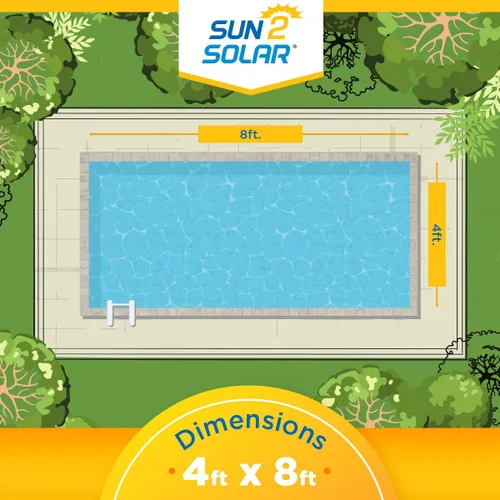 Vista 5 de Sun2Solar Cubierta solar rectangular transparente de 4 pies x 8 pies Serie 1600 Manta de retención de calor para piscinas rectangulares
