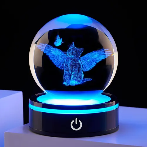 Vista 11 de Estatua de bola de cristal 3D, regalo de bola de vidrio del océano femenino, adecuada para amigas y amigos masculinos, graduados, amigos, colegas