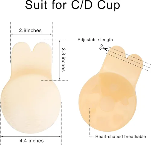 Vista 2 de ONESING 2-4 Pairs Nipple Covers for Women Sticky Bra Reusable Adhesive Invisible Bra Nipple Pasties