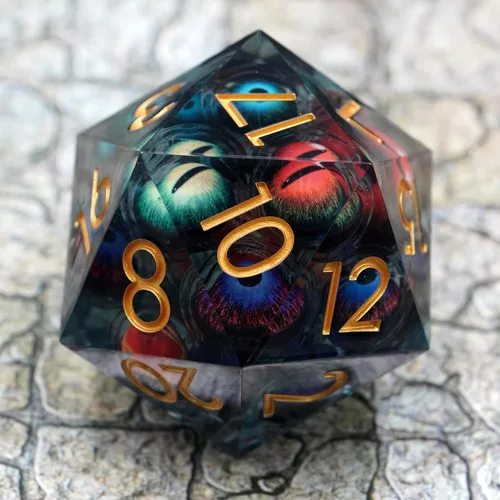 Vista 9 de Liquid Core - Dados gigantes de 1.97 pulgadas, dados de mazmorras y dragones hechos a mano con caja de regalo. RPG poliédrico D20 de 1.969 in