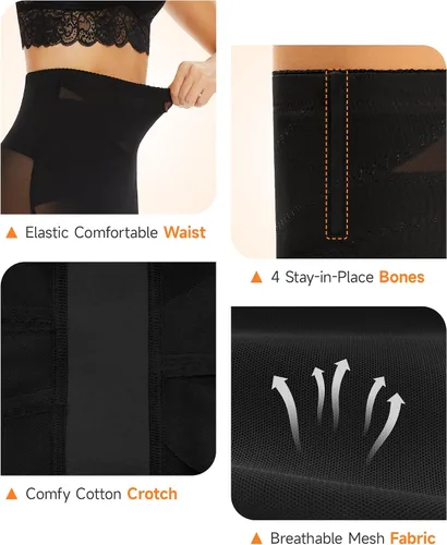 Vista 7 de YADIFEN Faja moldeadora de cintura alta para mujer, con control de abdomen, pantalones cortos moldeadores de muslos más delgados para levantar