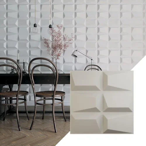 Vista 10 de Ekena Millwork WP20X20STWH 19 5/8 pulgadas de ancho x 19 5/8 pulgadas de alto Stratford EnduraWall Decorativo 3D Panel de pared cubre 2.67 pies