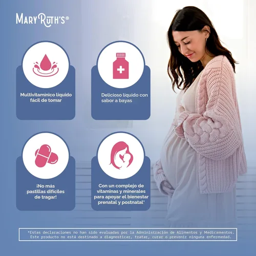 Vista 6 de MARYRUTH'S Vitaminas posnatales y prenatales para mujer, sin azúcar, multivitamínico para mujer para antes de la concepción, embarazo y lactancia