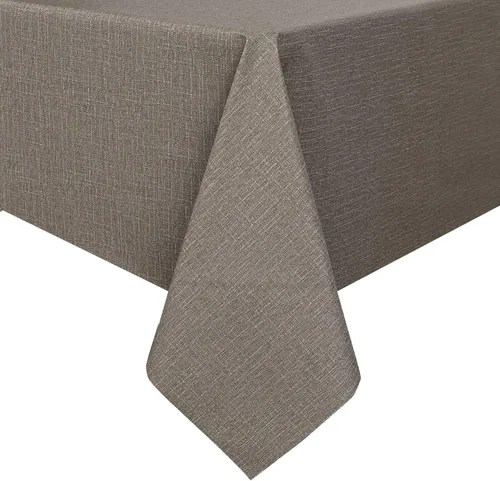 Vista 15 de Romanstile Mantel de PVC 100% impermeable, cuadrado, a prueba de derrames de aceite, resistente a las manchas, manteles de plástico fáciles de Beige