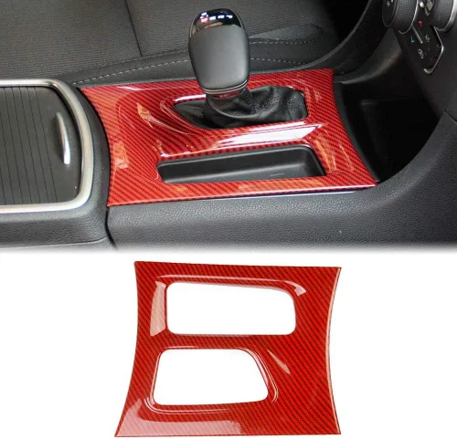 Vista 5 de Crosselec - Ajuste de cambio de engranajes de control central de fibra de carbono para Dodge Charger 2015+ (Negro)