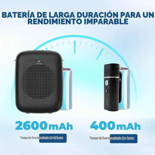 Vista 7 de Amplificador de voz con micrófono inalámbrico de solapa para profesores 15W Portable Mini Bluetooth PA System and Clip-on Lavalier Mic for