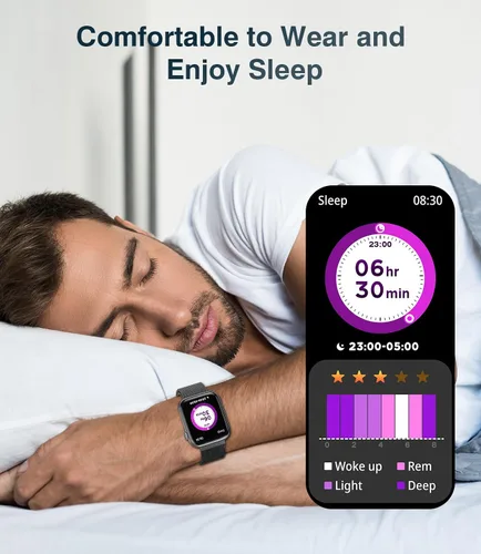 Vista 6 de EarlySincere Relojes inteligentes para hombres y mujeres, presión arterial, pantalla táctil completa HD de 1.9 pulgadas, monitor de actividad física