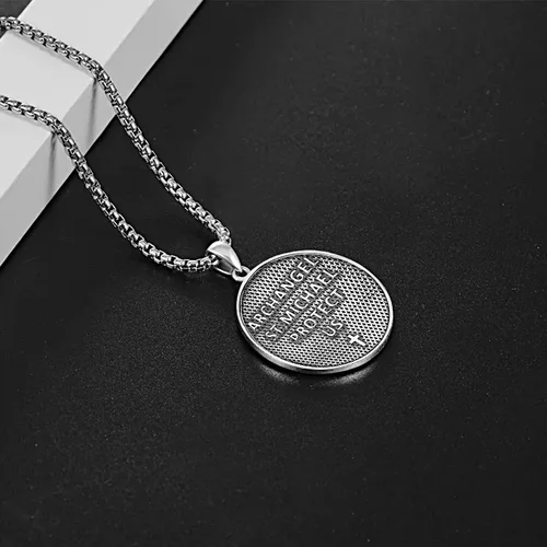 Vista 4 de Aniu Collar de plata de ley S925, San Miguel, San Cristóbal, San Benito, San Juda, Crucifijo de Jesús, San Uriel, Arcángel Rafael, San Patricio, San